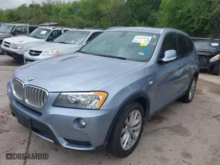 2013 BMW X3 xDrive28i with VIN 5UXWX9C51D0A21335, listed as a IAAI auction lot 41949974 with 98,357 mi miles. Bid and sale history available at carsss.com. Image 2.