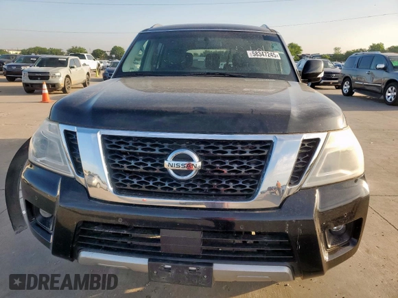 2017 Nissan Armada Platinum z VIN JN8AY2ND3H9003734, wystawiony jako Copart lot #58347245 z przebiegiem 184 581 mil mil oraz Czysty tytuł • Clean title. Historia ofert i sprzedaży dostępna na DreamBid. Obrazek 5.