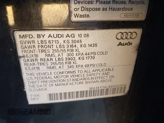 2009 Audi Q7 with VIN WA1AY74L89D023424, listed as a IAAI auction lot 41357560 with 206,381 mi miles. Bid and sale history available at carsss.com. Image 9.