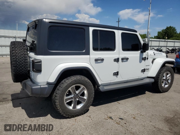 2020 Jeep Wrangler Unlimited Sahara with VIN 1C4HJXEN0LW161222, listed as a Copart auction lot 63681485 with 80,957 mi miles and Salvage title. Bid and sale history available at DreamBid. Image 3.