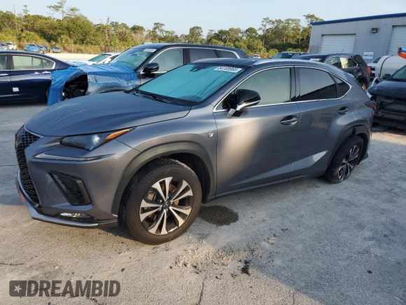 2021 Lexus NX 300 F Sport with VIN JTJSARDZ4M2237343, listed as a Copart auction lot 54105965 with 68,692 mi miles and Salvage title. Bid and sale history available at DreamBid. Image 1.