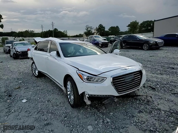 2017 Genesis G90 3.3T Premium with VIN KMHG34JA1HU028331, listed as a Copart auction lot 69509434 with 0 mi miles and Salvage Title. Bid and sale history available at carsss.com. Image 10.