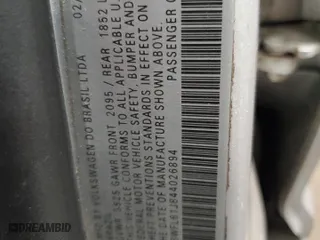 2004 Volkswagen Golf GL with VIN 9BWFL61J844026894, listed as a Copart auction lot 72144304 with 86,521 mi miles and Salvage Title. Bid and sale history available at carsss.com. Image 12.