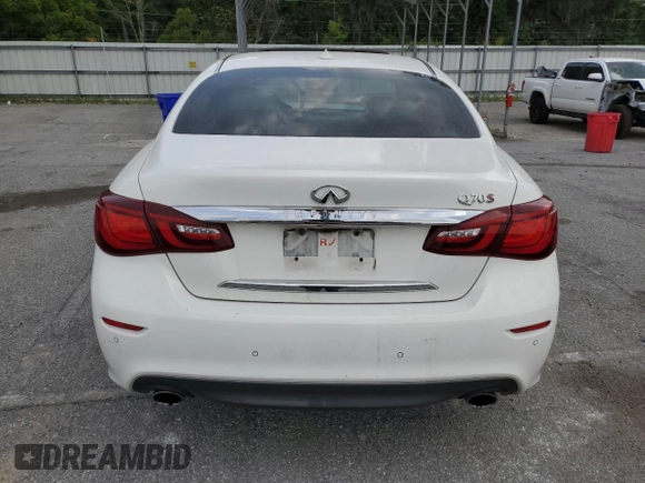 2015 Infiniti Q70 z VIN JN1BY1AP2FM541199, wystawiony jako Copart lot #57453875 z przebiegiem 163 666 mil mil oraz Szkoda całkowita • Salvage title. Historia ofert i sprzedaży dostępna na DreamBid. Obrazek 6.