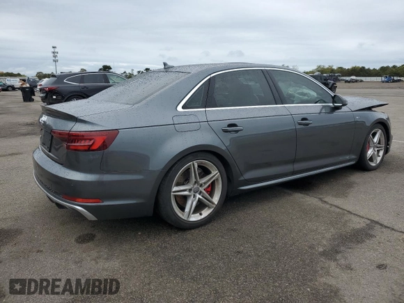 2018 Audi S4 Premium Plus with VIN WAUB4AF4XJA202043, listed as a Copart auction lot 72751834 with 70,760 mi miles and Salvage Title. Bid and sale history available at carsss.com. Image 3.