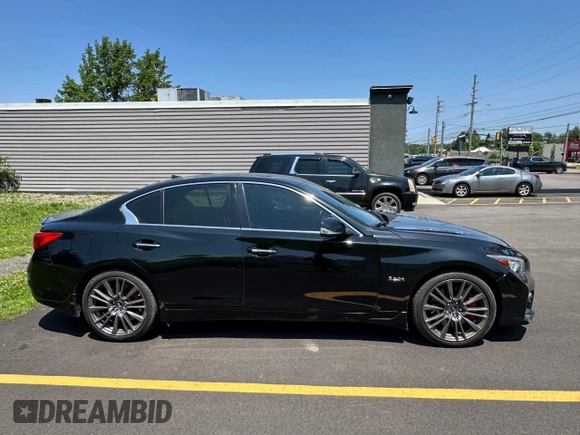 2017 Infiniti Q50 Red Sport 400 with VIN JN1FV7ARXHM870864, listed as a Copart auction lot 60896265 with 59,899 mi miles and Salvage title. Bid and sale history available at DreamBid. Image 5.
