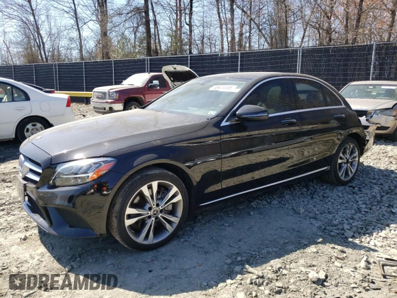 2019 Mercedes-Benz C 300 with VIN 55SWF8EB1KU285750, listed as a Copart auction lot 48624055 with 62,325 mi miles and Salvage Title. Bid and sale history available at DreamBid. Image 1.
