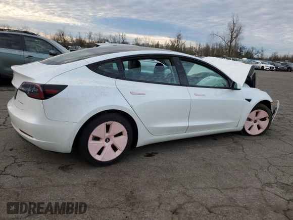 2021 Tesla Model 3 Long Range with VIN 5YJ3E1EB0MF938991, listed as a Copart auction lot 87488384 with Not Provided miles and Salvage Title. Bid and sale history available at carsss.com. Image 3.
