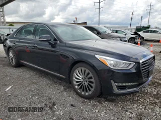 2018 Genesis G90 Premium z VIN KMHG34JA1JU049041, wystawiony jako Copart lot #56941235 z przebiegiem 66 778 mil mil oraz Szkody całkowita. Historia ofert i sprzedaży dostępna na DreamBid. Obrazek 4.