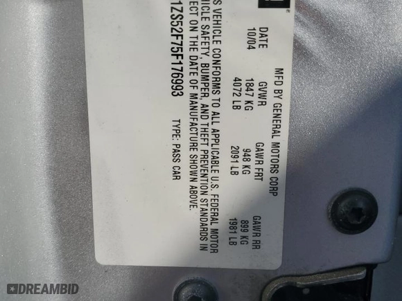 2005 Chevrolet Malibu with VIN 1G1ZS52F75F176993, listed as a Copart auction lot 48808445 with 121,469 mi miles and Clean Title. Bid and sale history available at carsss.com. Image 12.