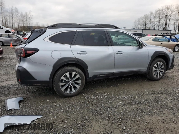 2025 Subaru Outback Limited with VIN 4S4BTANCXS3150574, listed as a Copart auction lot 82680234 with 1,906 mi miles and Salvage Title. Bid and sale history available at carsss.com. Image 3.