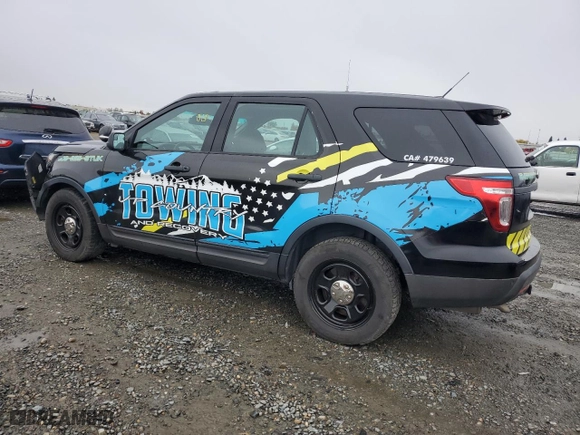 2015 Ford Police Interceptor Utility with VIN 1FM5K8AT3FGB41373, listed as a Copart auction lot 81367234 with 99,996 mi miles and Salvage Title. Bid and sale history available at carsss.com. Image 2.