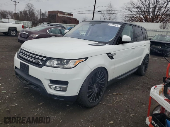 2016 Land Rover Range Rover Sport V6 HSE with VIN SALWR2PF1GA660146, listed as a Copart auction lot 51241655 with 57,282 mi miles and Salvage Title. Bid and sale history available at carsss.com. Image 1.