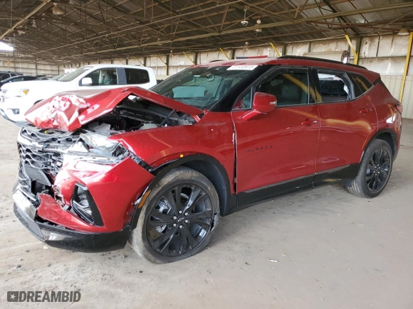2022 Chevrolet Blazer RS with VIN 3GNKBERS1NS116190, listed as a Copart auction lot 51533915 with 22,502 mi miles and Salvage Title. Bid and sale history available at carsss.com. Image 1.