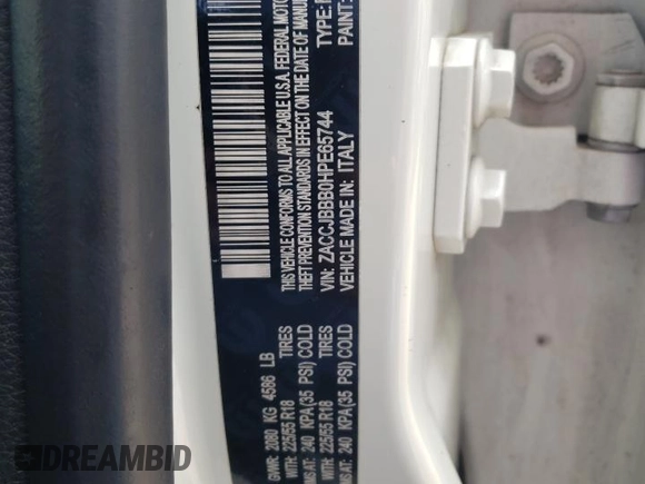 2017 Jeep Renegade Latitude with VIN ZACCJBBB0HPE65744, listed as a Copart auction lot 56294775 with 161,187 mi miles and Salvage title. Bid and sale history available at DreamBid. Image 13.