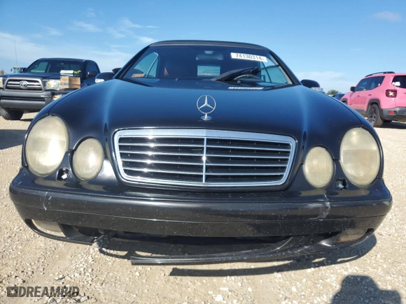 2002 Mercedes-Benz CLK-Class with VIN WDBLK65G02T119411, listed as a Copart auction lot 74130314 with 0 mi miles and Non Repairable. Bid and sale history available at carsss.com. Image 5.