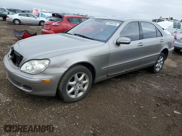 2004 Mercedes-Benz S 430 with VIN WDBNG83J04A430307, listed as a Copart auction lot 52566765 with 169,194 mi miles and Salvage Title. Bid and sale history available at DreamBid. Image 1.