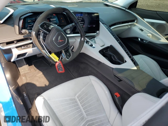 2023 Chevrolet Corvette 3LZ with VIN 1G1YF3D37P5604867, listed as a Copart auction lot 60778945 with 4,758 mi miles and Salvage title. Bid and sale history available at DreamBid. Image 8.