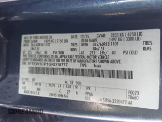 2016 Ford F-150 XL with VIN 1FTEW1CP1GKD15777, listed as a IAAI auction lot 41655022 with 140,534 mi miles and . Bid and sale history available at carsss.com. Image 9.