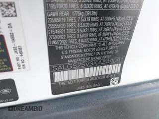2019 Land Rover Range Rover HSE z VIN SALGS2SV3KA549081, wystawiony jako IAAI lot #41772535 z przebiegiem 122 510 mil mil oraz . Historia ofert i sprzedaży dostępna na DreamBid. Obrazek 9.