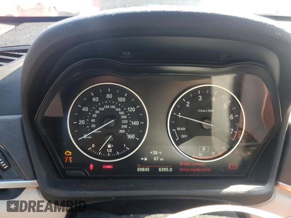2016 BMW X1 xDrive28i with VIN WBXHT3Z3XG4A48655, listed as a Copart auction lot 46907095 with 59,845 mi miles and Salvage Title. Bid and sale history available at carsss.com. Image 9.