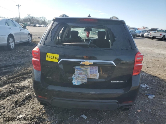 2016 Chevrolet Equinox LT with VIN 2GNFLFE33G6275474, listed as a Copart auction lot 87356064 with 161,039 mi miles and Salvage Title. Bid and sale history available at carsss.com. Image 6.