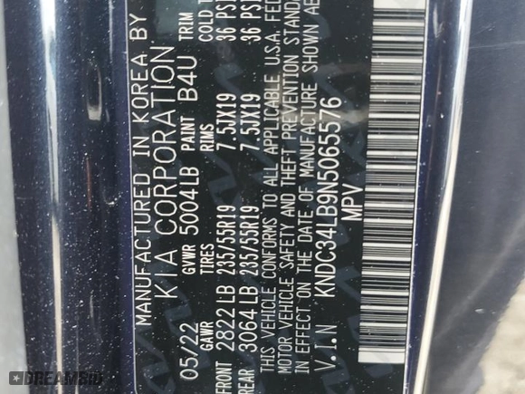 2022 Kia EV6 Light with VIN KNDC34LB9N5065576, listed as a Copart auction lot 70694694 with 18,546 mi miles and Non Repairable. Bid and sale history available at carsss.com. Image 13.