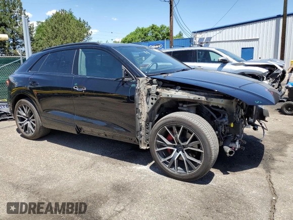 2020 Audi Q8 Prestige with VIN WA1FVAF18LD001941, listed as a Copart auction lot 61498385 with 29,634 mi miles and Salvage title. Bid and sale history available at DreamBid. Image 4.