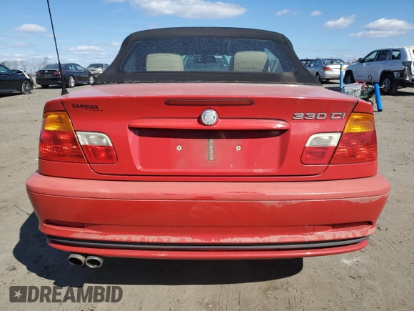 2002 BMW 3 Series 330Ci with VIN WBABS53422JU89428, listed as a Copart auction lot 47405845 with 127,895 mi miles and Salvage Title. Bid and sale history available at carsss.com. Image 6.