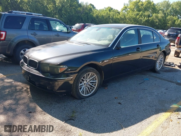 2004 BMW 7 Series 745Li with VIN WBAGN63594DS54487, listed as a IAAI auction lot 42497386 with 125,813 mi miles and . Bid and sale history available at DreamBid. Image 2.