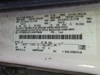 2020 Ford Transit Cargo with VIN 1FTBR2C87LKB75849, listed as a Copart auction lot 79414554 with 56,987 mi miles and Salvage Title. Bid and sale history available at carsss.com. Image 13.