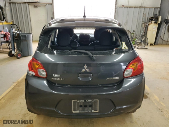 2015 Mitsubishi Mirage DE with VIN ML32A3HJ8FH003102, listed as a Copart auction lot 48358105 with 111925 miles and Salvage Title. Bid and sale history available at carsss.com. Image 6.