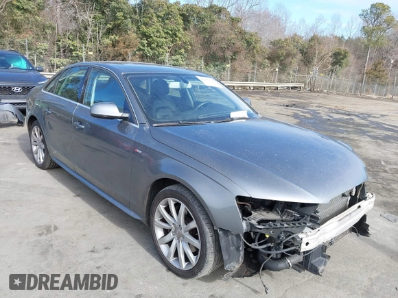 2014 Audi A4 Premium with VIN WAUAFAFL0EA072745, listed as a IAAI auction lot 41469342 with 114,881 mi miles. Bid and sale history available at carsss.com. Image 1.