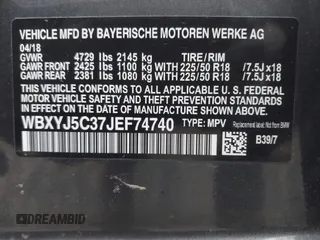 2018 BMW X2 xDrive28i with VIN WBXYJ5C37JEF74740, listed as a IAAI auction lot 41818174 with 74,155 mi miles. Bid and sale history available at carsss.com. Image 9.