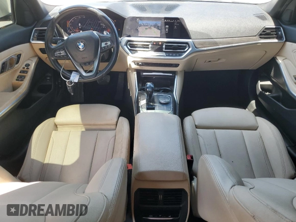 2019 BMW 3 Series 330i with VIN 3MW5R1J56K8A04250, listed as a Copart auction lot 53336355 with 105,543 mi miles and Salvage Title. Bid and sale history available at carsss.com. Image 8.