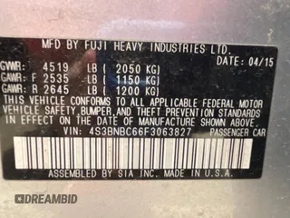 2015 Subaru Legacy 2.5i Premium with VIN 4S3BNBC66F3063827, listed as a Copart auction lot 52713323 with 113,720 mi miles. Bid and sale history available at carsss.com. Image 10.