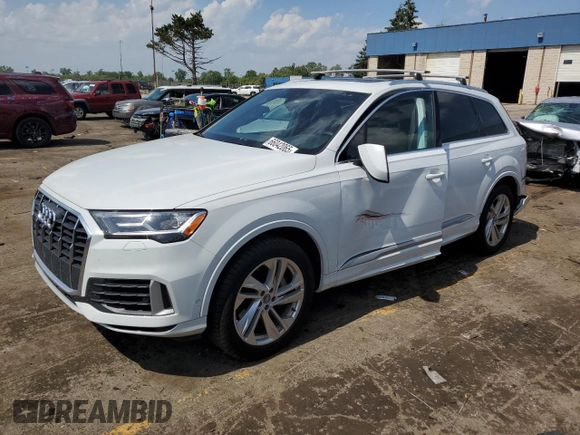 2020 Audi Q7 Premium Plus z VIN WA1LXAF78LD001682, wystawiony jako Copart lot #66042065 z przebiegiem 43 882 mil mil oraz Szkoda całkowita • Salvage title. Historia ofert i sprzedaży dostępna na DreamBid. Obrazek 1.