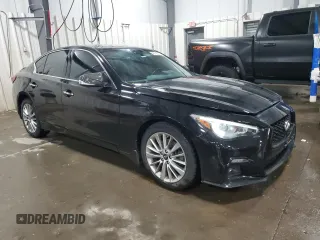 2019 Infiniti Q50 3.0t LUXE with VIN JN1EV7AR6KM557944, listed as a Copart auction lot 48793515 with 54,222 mi miles and Salvage Title. Bid and sale history available at carsss.com. Image 4.