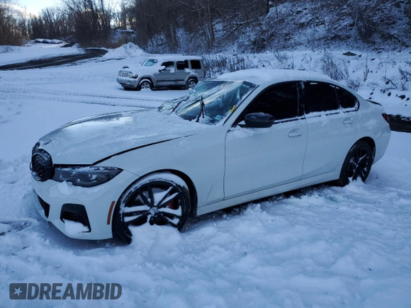 2022 BMW 3 Series M340i xDrive with VIN 3MW5U9J04N8C57069, listed as a Copart auction lot 88677765 with 0 mi miles and Salvage Title. Bid and sale history available at carsss.com. Image 1.