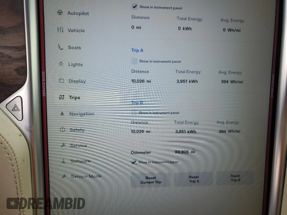2017 Tesla Model X 90D with VIN 5YJXCBE26HF079246, listed as a Copart auction lot 50141605 with 68,905 mi miles and Salvage Title. Bid and sale history available at DreamBid. Image 9.
