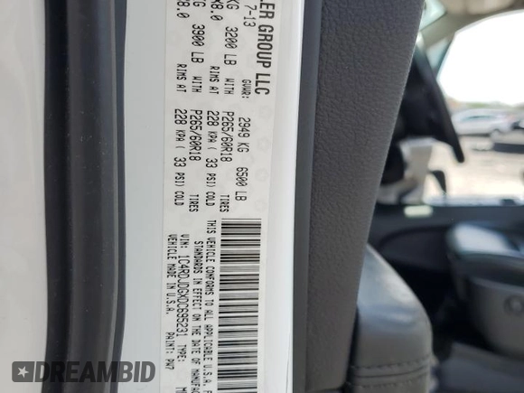 2013 Dodge Durango Crew with VIN 1C4RDJDGXDC695231, listed as a Copart auction lot 56934625 with 156,858 mi miles and Salvage title. Bid and sale history available at DreamBid. Image 14.