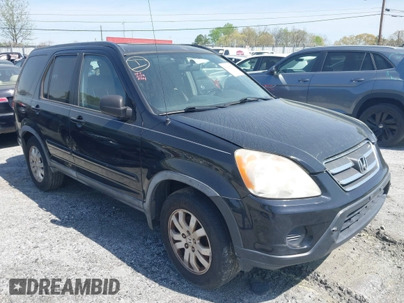 2005 Honda CR-V EX SE with VIN JHLRD78965C058856, listed as a IAAI auction lot 41266770 with 282,387 mi miles. Bid and sale history available at carsss.com. Image 1.