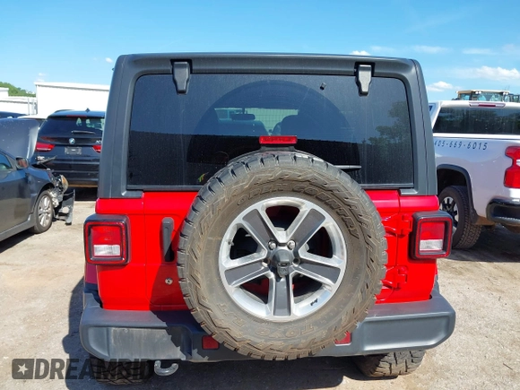 2019 Jeep Wrangler Unlimited Sahara with VIN 1C4HJXEG7KW551864, listed as a IAAI auction lot 42170875 with 115,695 mi miles and . Bid and sale history available at DreamBid. Image 15.
