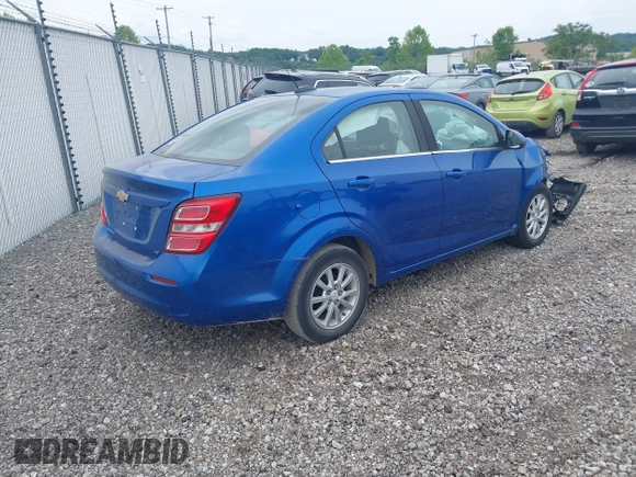 2017 Chevrolet Sonic LT with VIN 1G1JD5SH0H4125523, listed as a IAAI auction lot 41035029 with 158,526 mi miles and . Bid and sale history available at DreamBid. Image 4.
