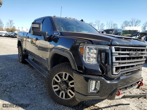2021 GMC Sierra 2500HD AT4 with VIN 1GT49PEY6MF250229, listed as a Copart auction lot 89206225 with 77,462 mi miles and Salvage Title. Bid and sale history available at carsss.com. Image 4.