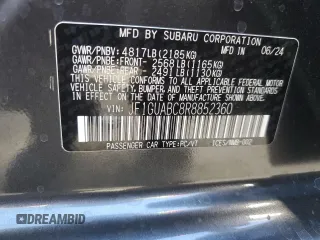 2024 Subaru Impreza with VIN JF1GUABC8R8852360, listed as a Copart auction lot 72816664 with 1,408 mi miles and Salvage Title. Bid and sale history available at carsss.com. Image 12.