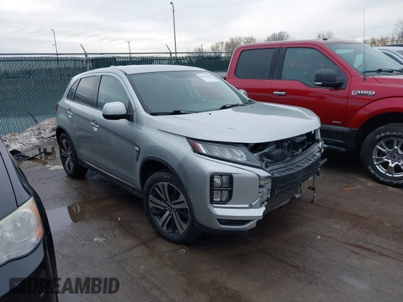 2020 Mitsubishi Outlander Sport ES 2.0 with VIN JA4AP3AU8LU017719, listed as a IAAI auction lot 41674646 with 90,807 mi miles. Bid and sale history available at carsss.com. Image 1.