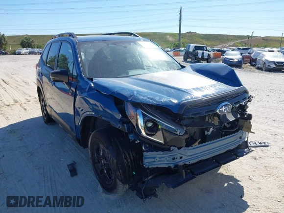 2024 Subaru Forester Wilderness with VIN JF2SKAJC3RH504740, listed as a IAAI auction lot 41822589 with 6,582 mi miles. Bid and sale history available at carsss.com. Image 1.