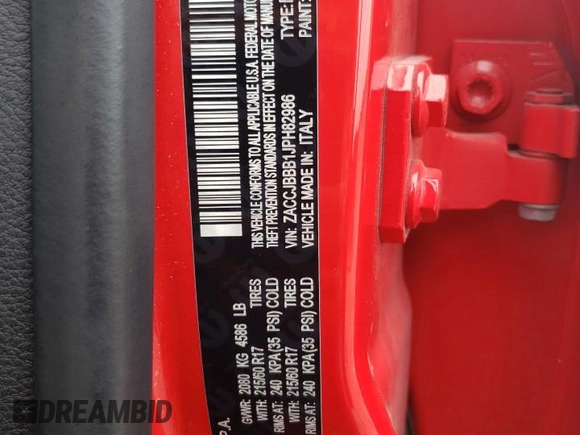 2018 Jeep Renegade Altitude with VIN ZACCJBBB1JPH82986, listed as a Copart auction lot 62943603 with 46,771 mi miles and Salvage title. Bid and sale history available at DreamBid. Image 12.