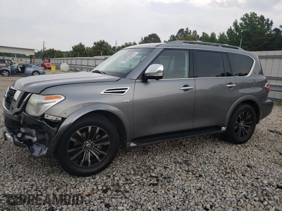 2017 Nissan Armada Platinum with VIN JN8AY2NF5H9303146, listed as a Copart auction lot 56524074 with 64,541 mi miles and Salvage Title. Bid and sale history available at carsss.com. Image 1.